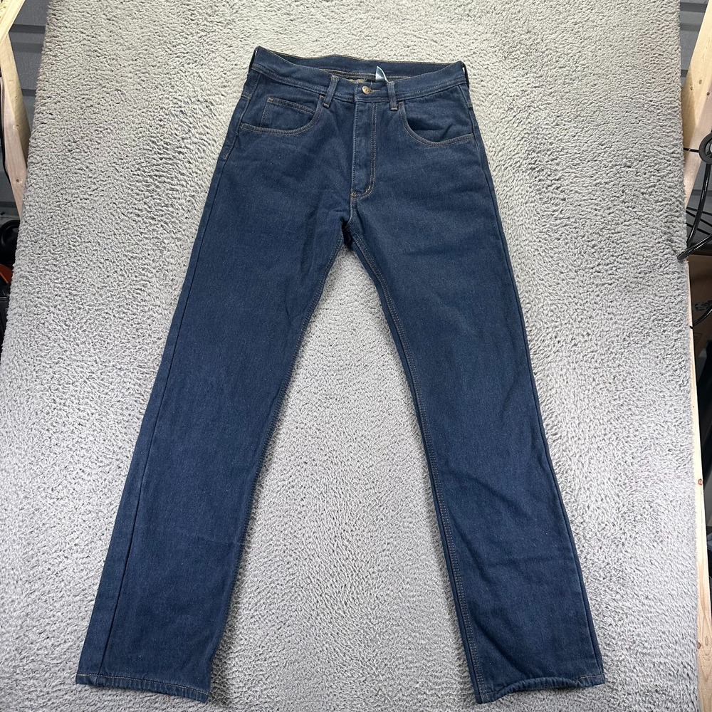 Key Jeans Mens 32x36 Blue Cotton Denim Straight Leg Workwear Travel Utility